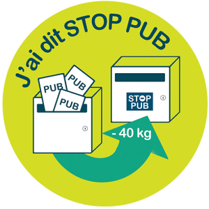 Stickers rond STOP PUB à l'unité